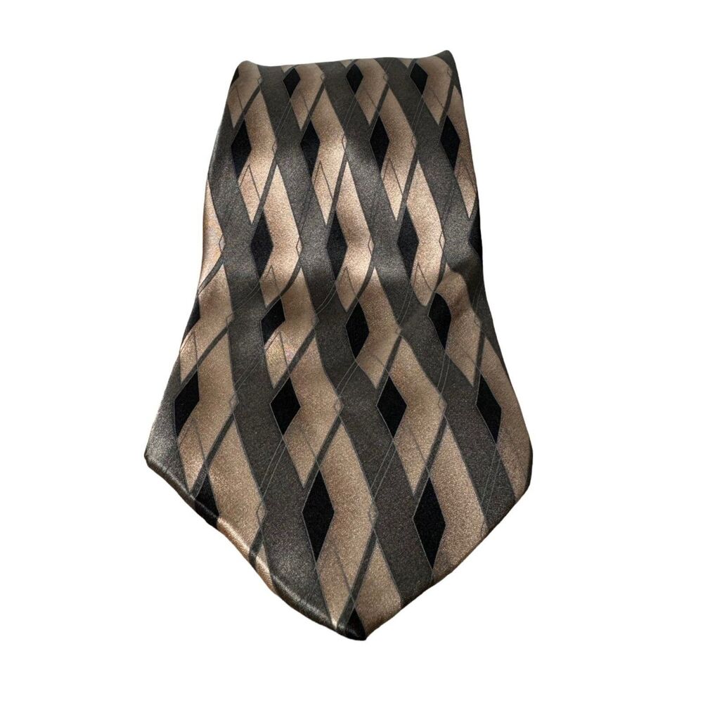 Stafford Tie Necktie Men's 100% Silk Abstract Geometric Classy Preppy Brown Tie